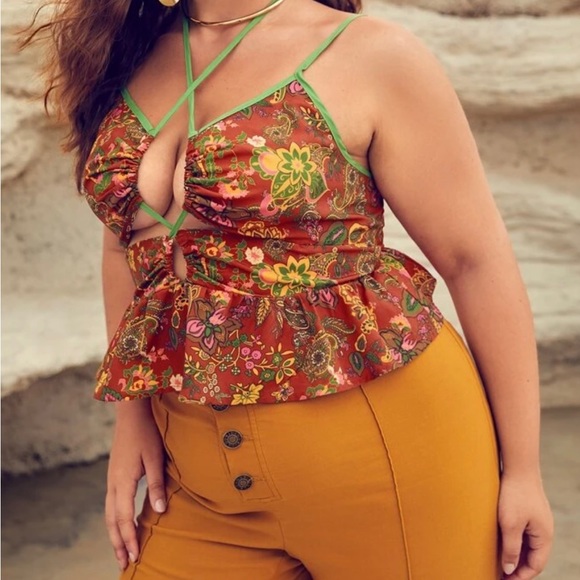 SALE!! NWOT Cami Crop Top, Curve 2XL, SHEIN Spaghetti Strap Sexy, Green - Picture 12 of 16